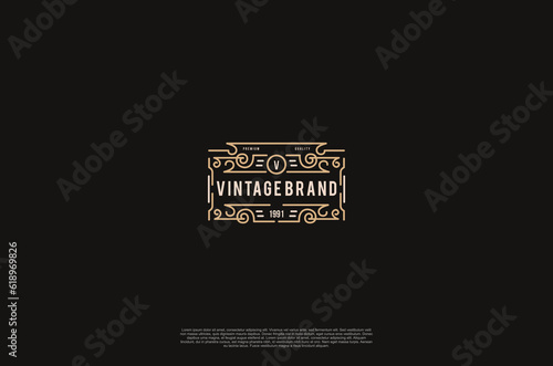 Old vinatage label ornament logo antique label decorations. Vector design element