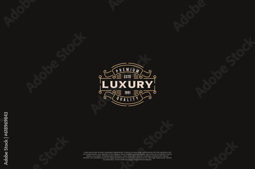 Old vinatage label ornament logo antique label decorations. Vector design element