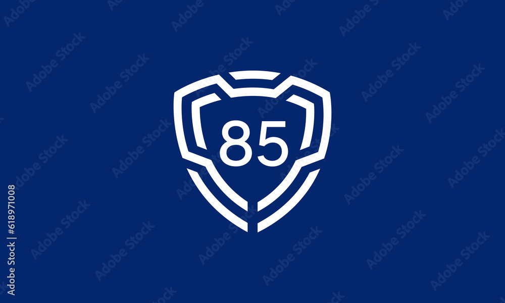 Number Shield Logo Blue Tech Modern IT Number Shield Logo Blue Tech Modern IT
