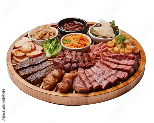 Korean barbecue isolate and white background