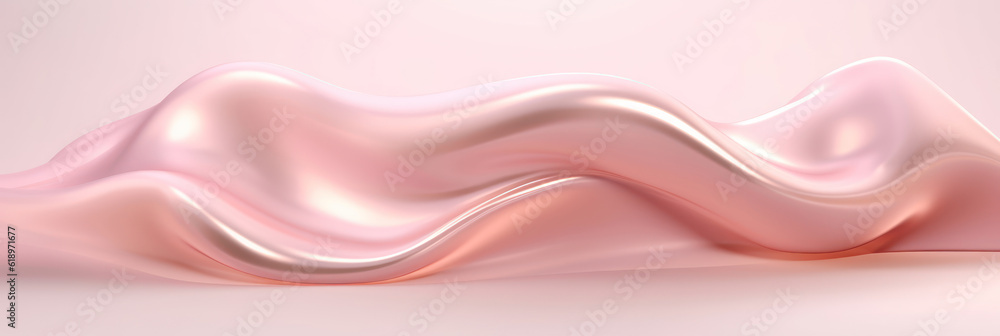 Obraz premium Abstract liquid background with soft pink metal wave 