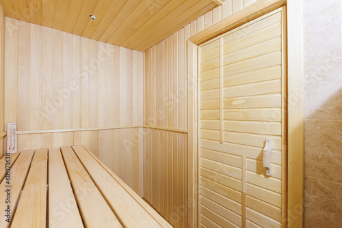 steam room lined with wood