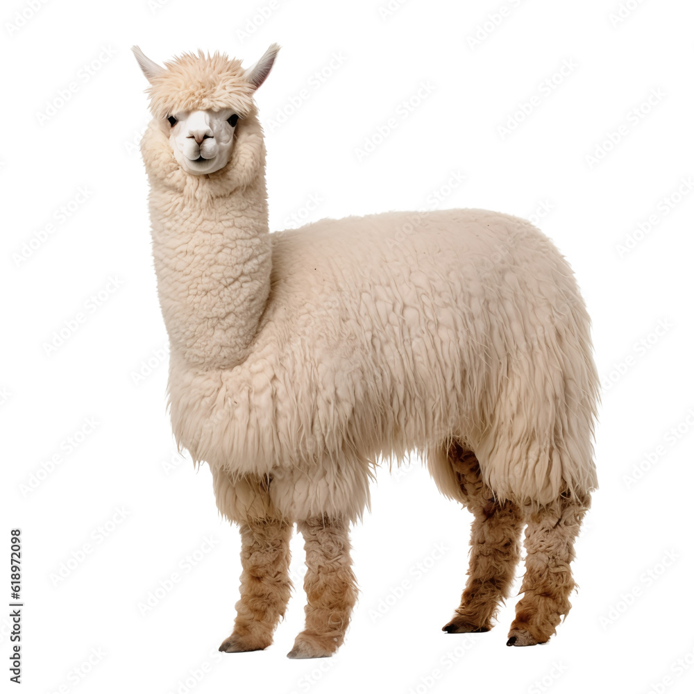 Fototapeta premium Alpaca isolated on white