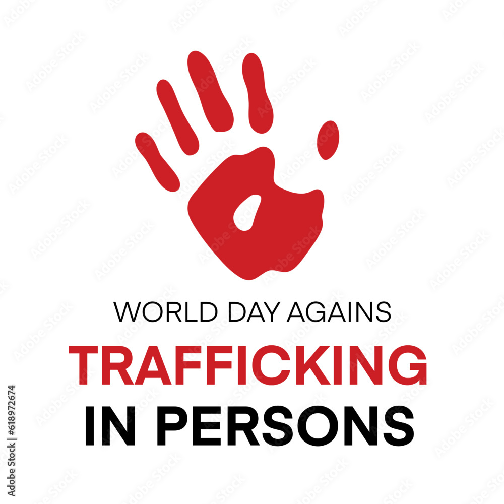 Obraz premium The day against global trafficking in persons is observed every year on July 30. Every year, millions of men, women and children are trafficked around the world. Vector illustration.