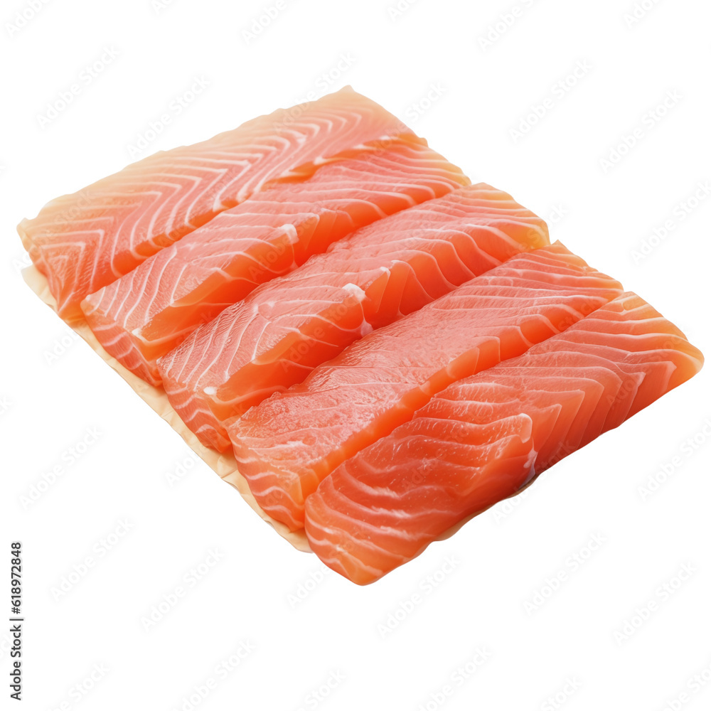 Salmon sashimi isolate white