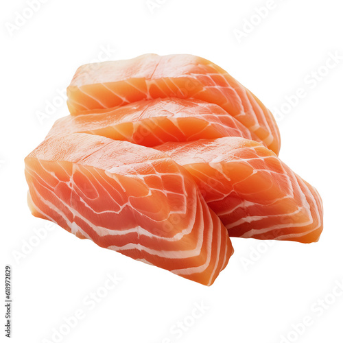 Leinwand Poster raw salmon fillet on white