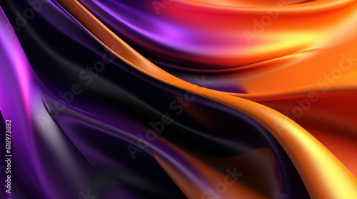 Silk purple and orange wavy background