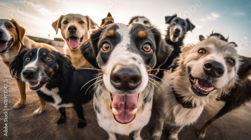Group of  dogs. © tashechka