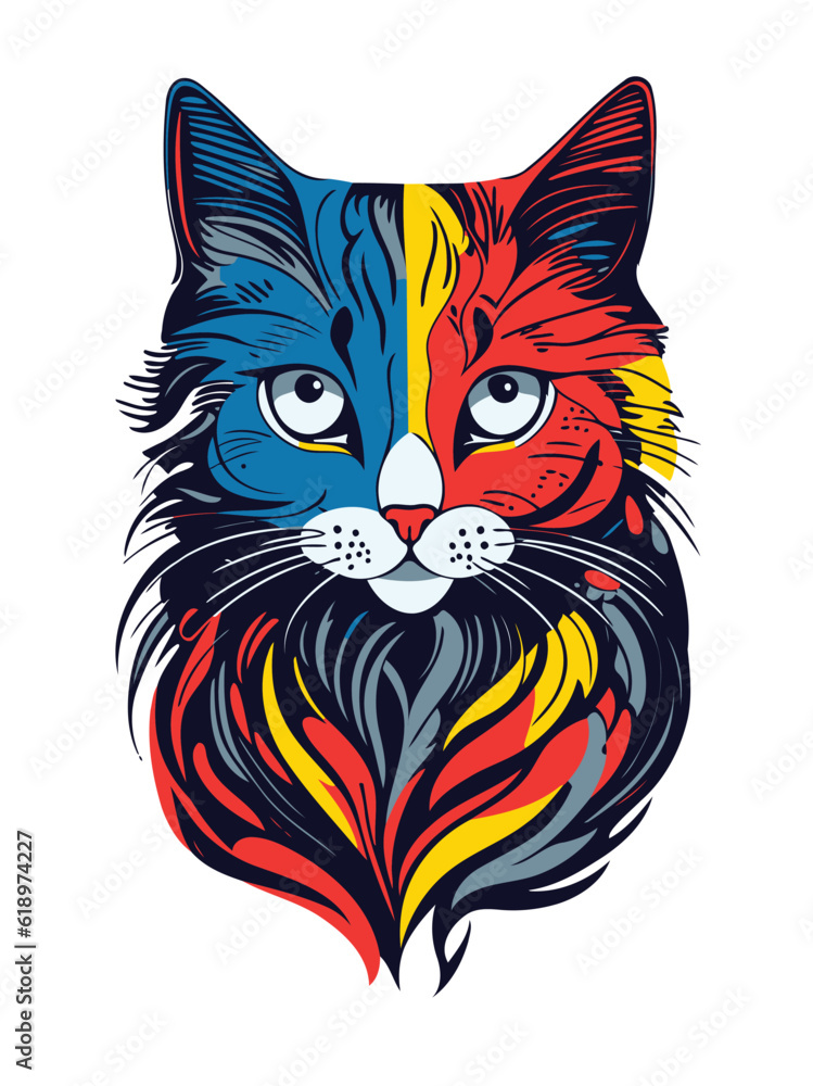Colorful Cat face
