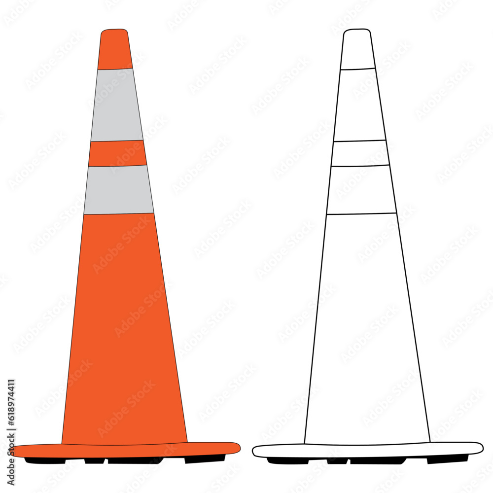 traffic cone isolated on white background traffic cone isolated on white background