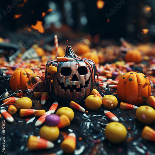 Halloween theme horror pumpkin photo
