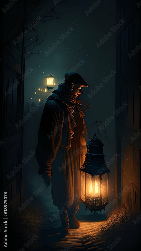 Fototapeta premium person in the night