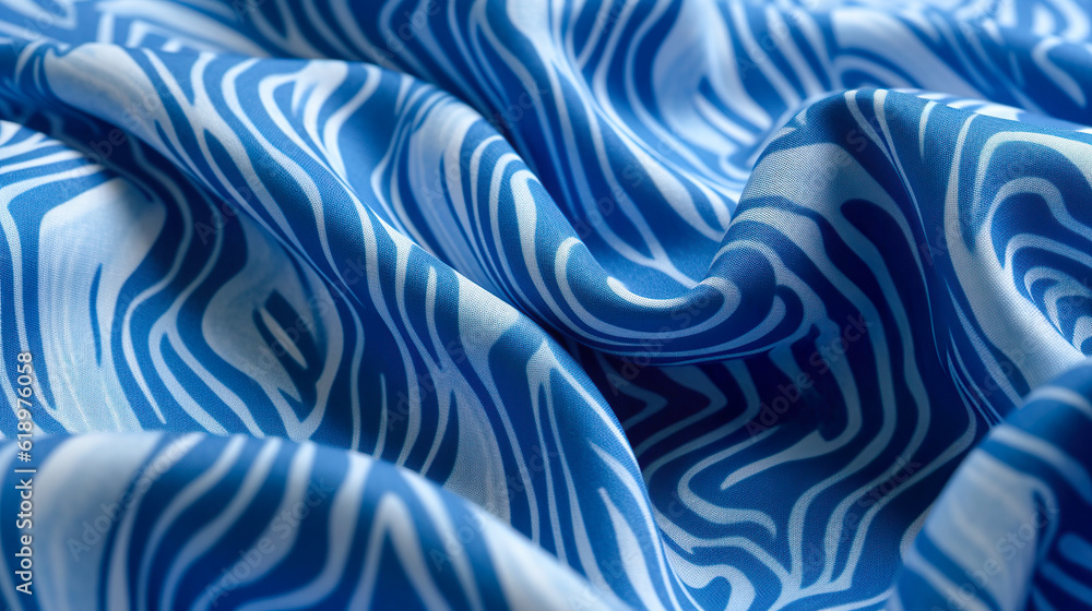 Obraz premium 青と白の生地背景 Generative AI