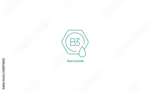niacinamide icon line art vector illustration 