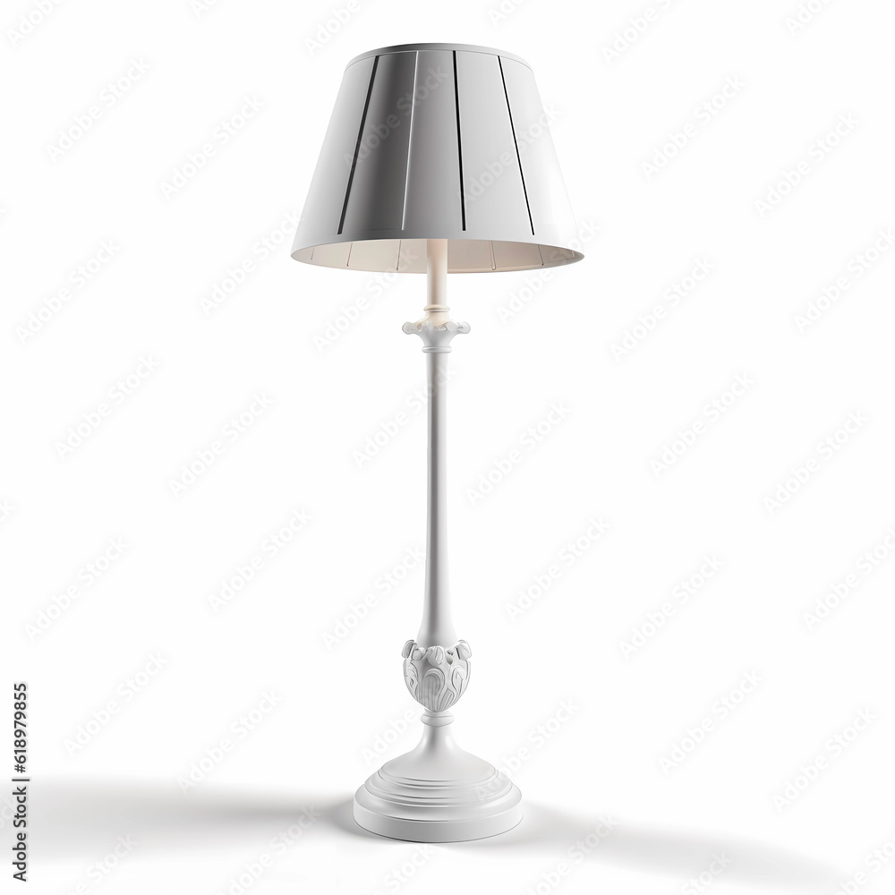 Floor lamp, 3D model on a white background. Isolated model Floor lamp, 3D model on a white background. Isolated model