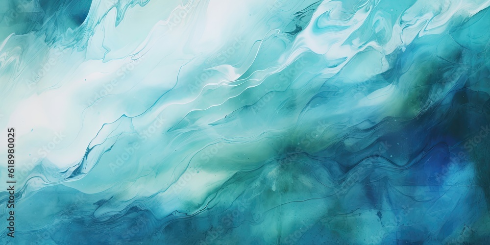 Abstract watercolor paint background by teal color blue and green with liquid fluid texture for background, banner