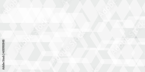 Abstract background with Hexagons and Triangles Seamless Pattern and geometric in vector design .Science Technologic Hexagonal Pattern Light Conceptual Illustration and website banner and graphic art	