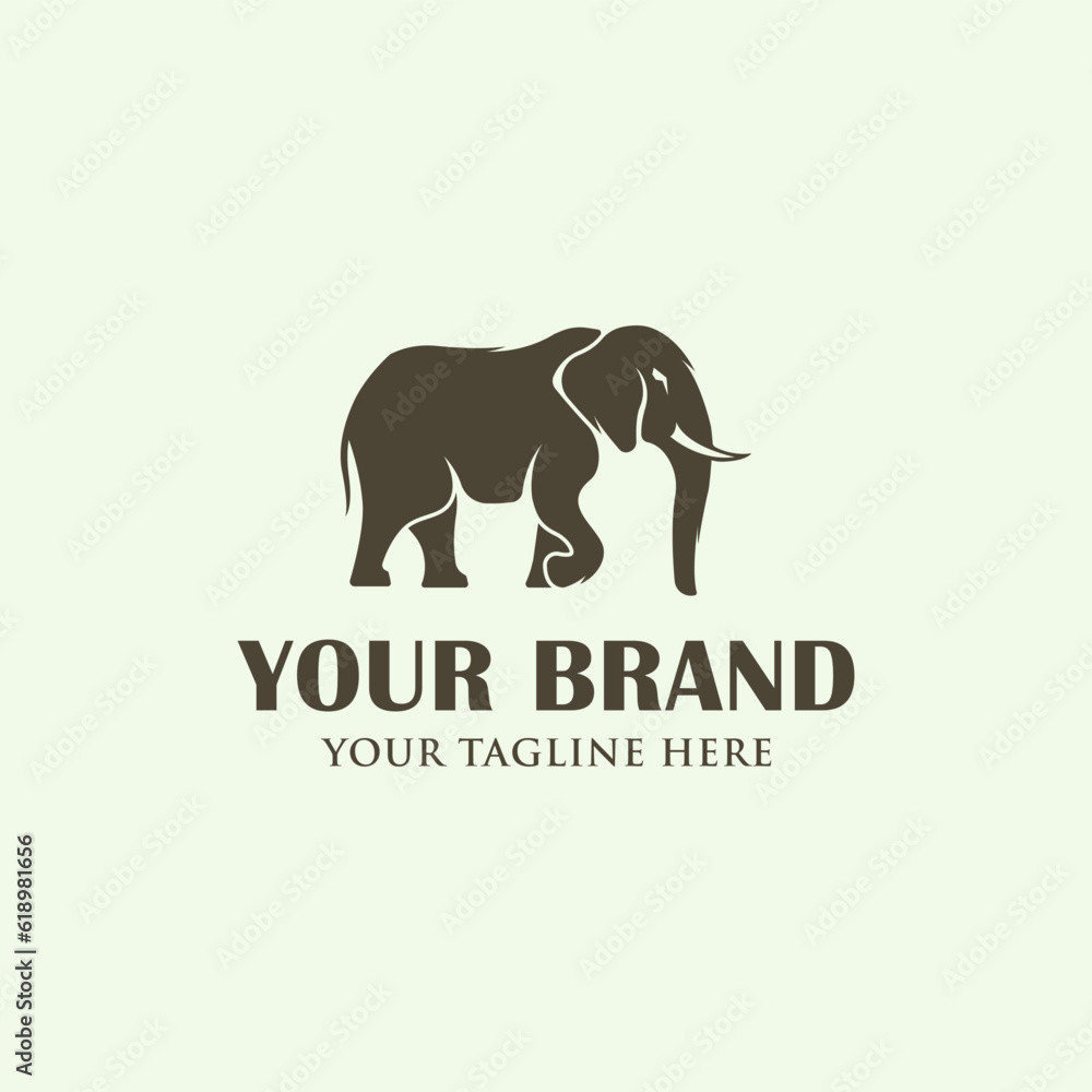 Obraz premium Elephant logo vector icon illustration