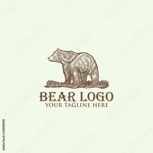 Bear vintage logo illustration
