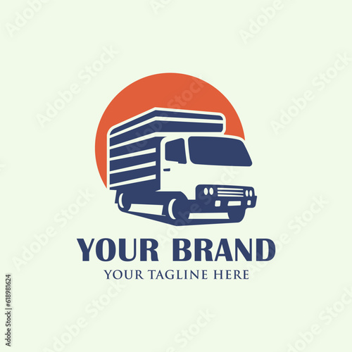 Cargo truck logo vector