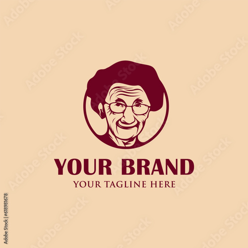 Women grandma logo design vector