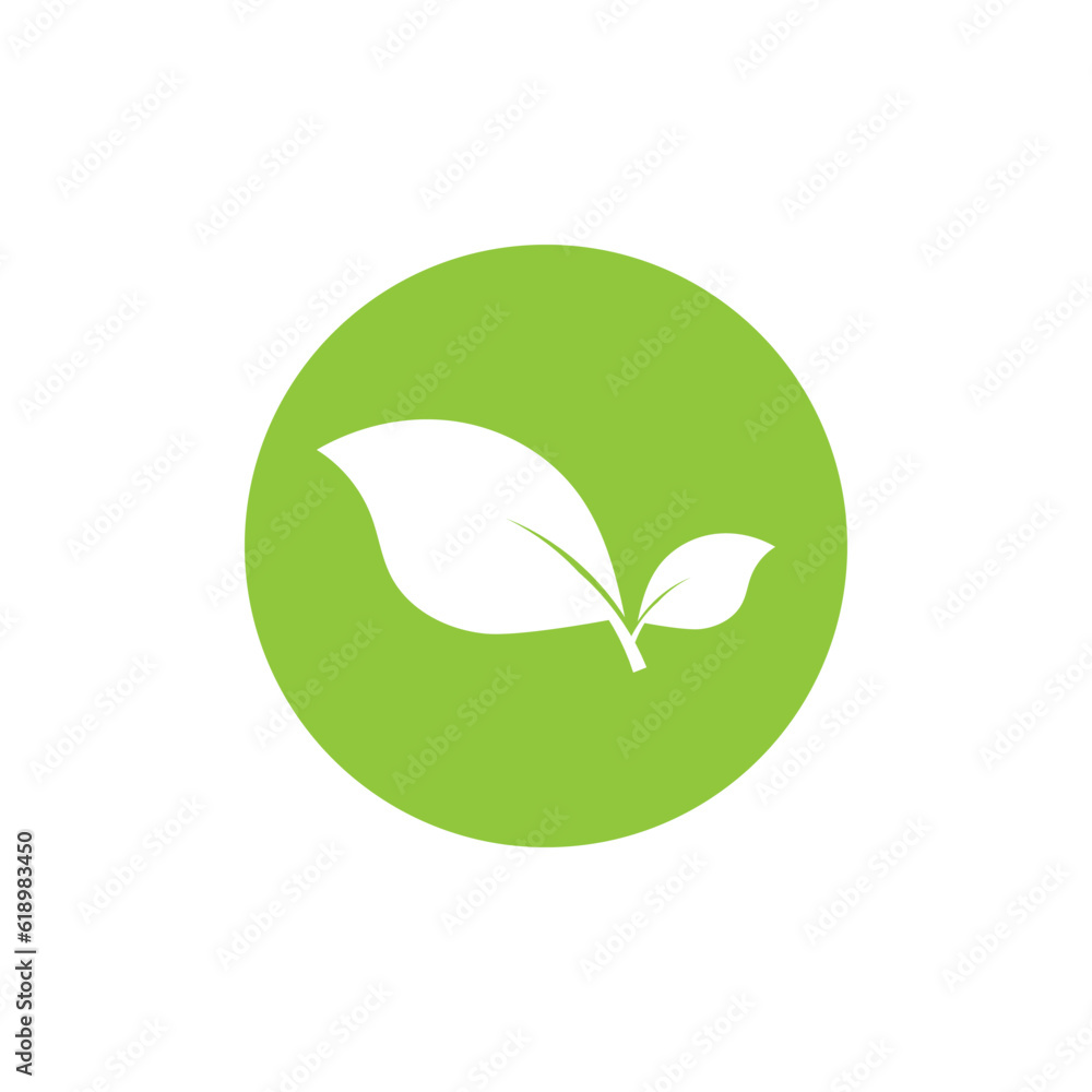 Logos of green Tree leaf  nature element vector
