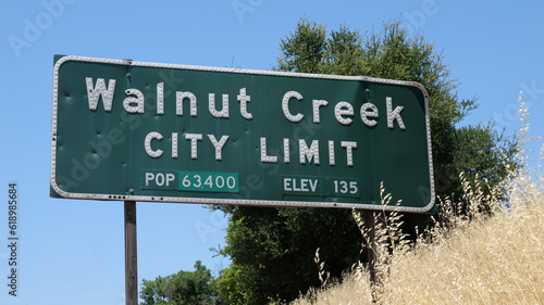 Walnut Creek California Public Welcome Sign