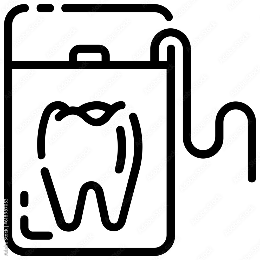 Obraz premium dental floss outline vector icon