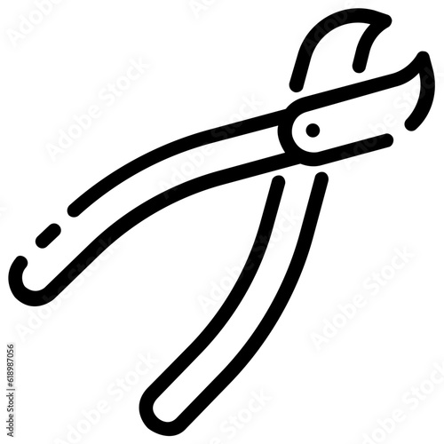 dental nippers outline vector icon