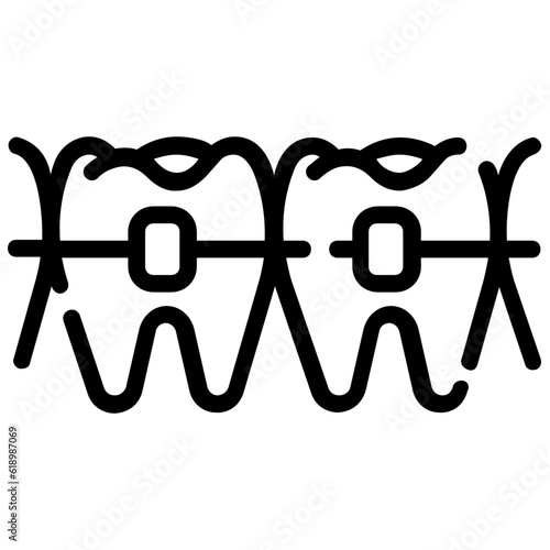 orthodontic outline vector icon