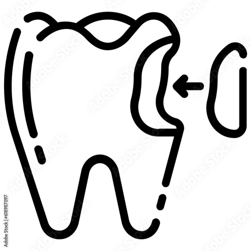 tooth filling outline vector icon
