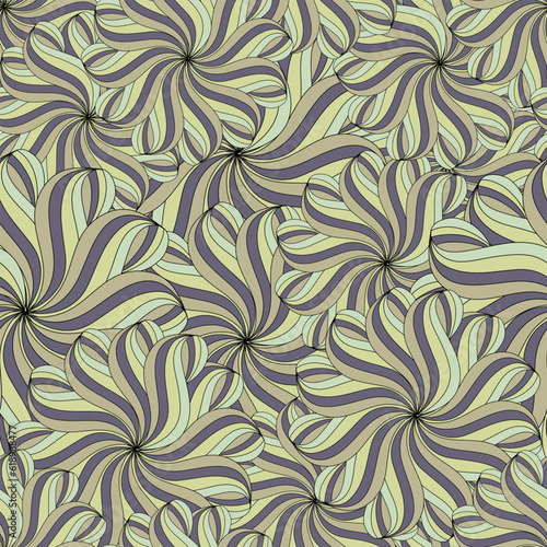 Elegant spiral and swirl ribbon with seamless pattern
