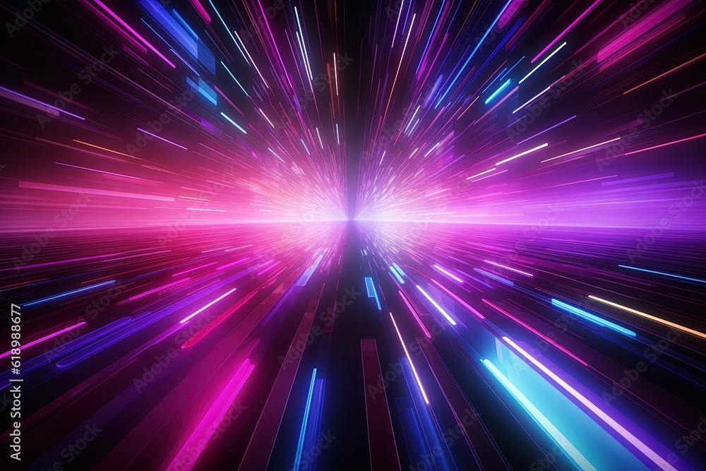 abstract futuristic background with pink blue glowing neon moving high speed wave lines and bokeh lights. Data transfer concept Fantastic wallpaper