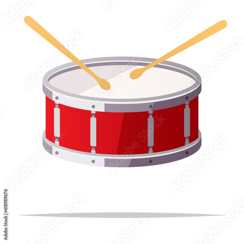 Print op canvas Snare drum vector isolated illustration