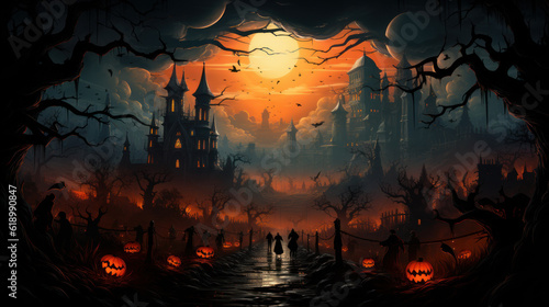gothic landscape for halloween