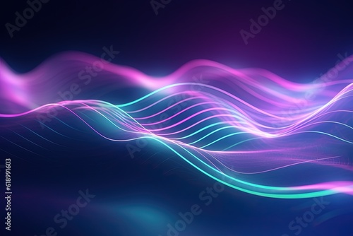 abstract futuristic background with pink blue glowing neon moving high speed wave lines and bokeh lights. Data transfer concept Fantastic wallpaper