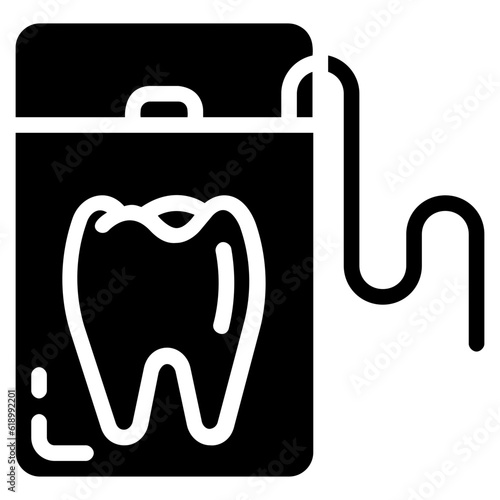 dental floss glyph vector icon