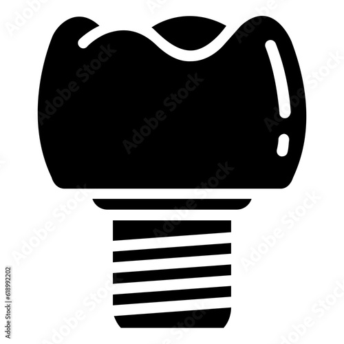 tooth implantation glyph vector icon