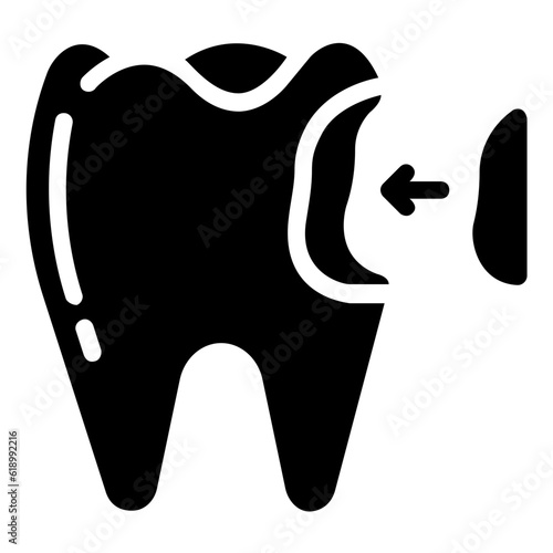 tooth filling glyph vector icon