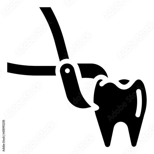 tooth extract glyph vector icon