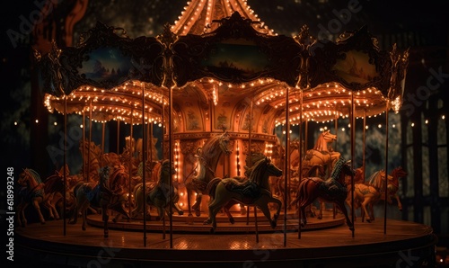 Enchanting carousel with intricate details and magical elements Creating using generative AI tools