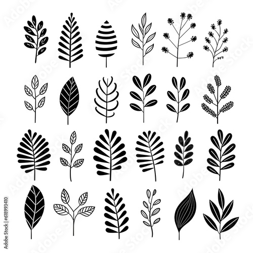 Black and white narratives  illustrating the stories of botanicals