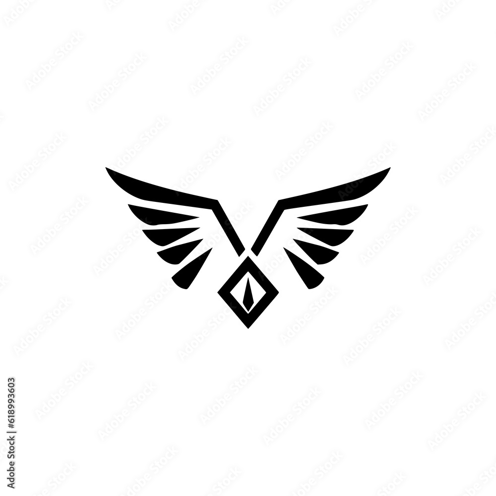simple wings musical logo vector illustration template design
