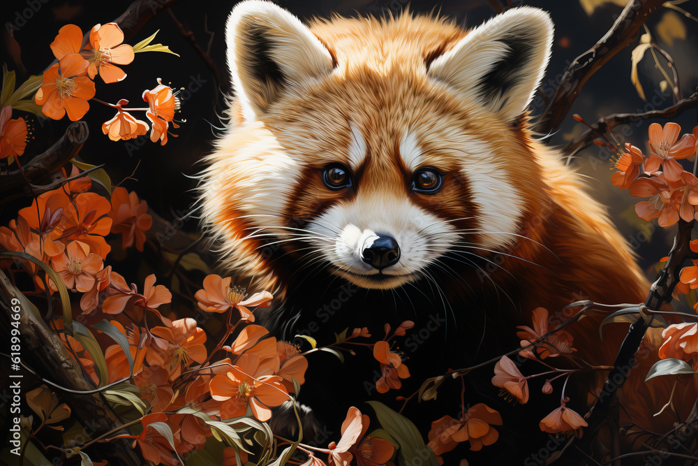 red panda in the forest