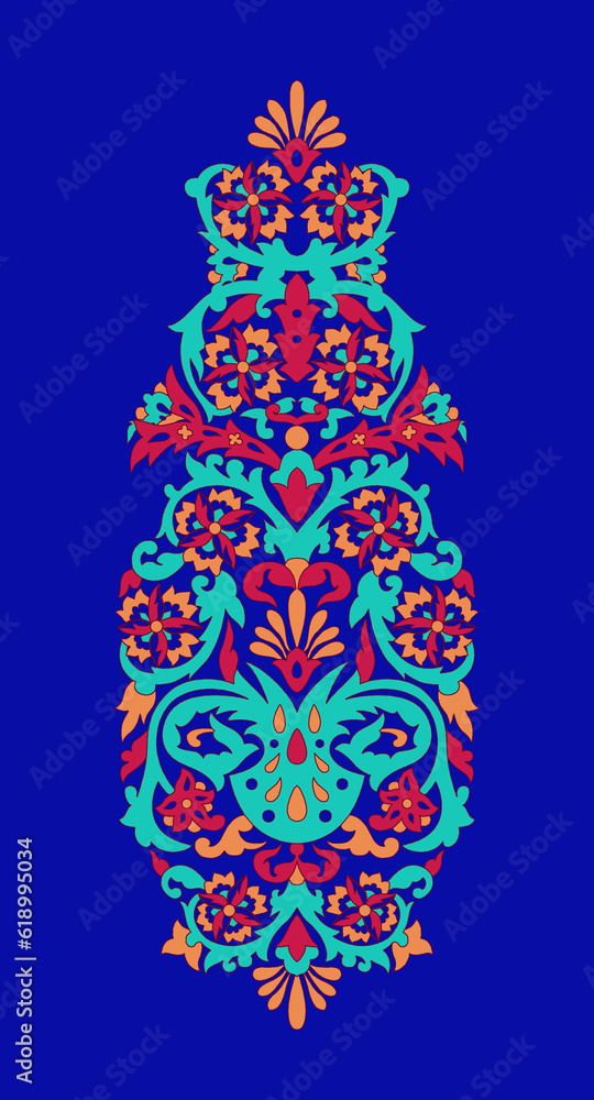 A beautiful abstract floral design with colourful trendy flowers and leaves. Fantasy flowers, 
natural wallpaper, floral decoration curl illustration. Paisley print hand drawn elements, 