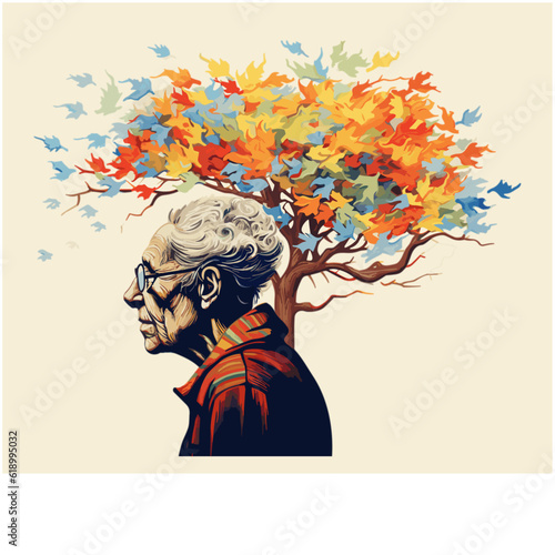 Dymentia Alzheimer Concept - Vector illustration