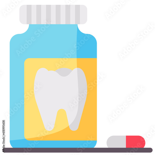 tooth pill flat victor icon