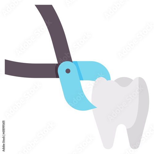 tooth extract flat victor icon
