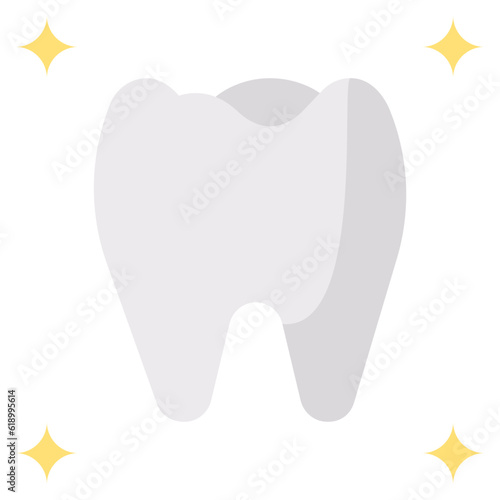 healthy tooth flat victor icon