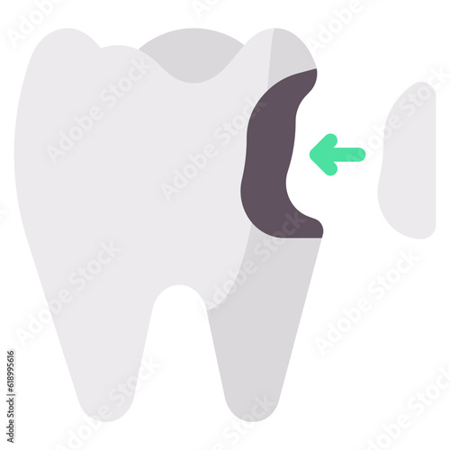 tooth filling flat victor icon